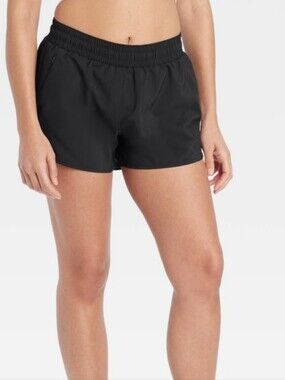Women's Mid-Rise 3" Run Shorts - All In Motion - Black - M